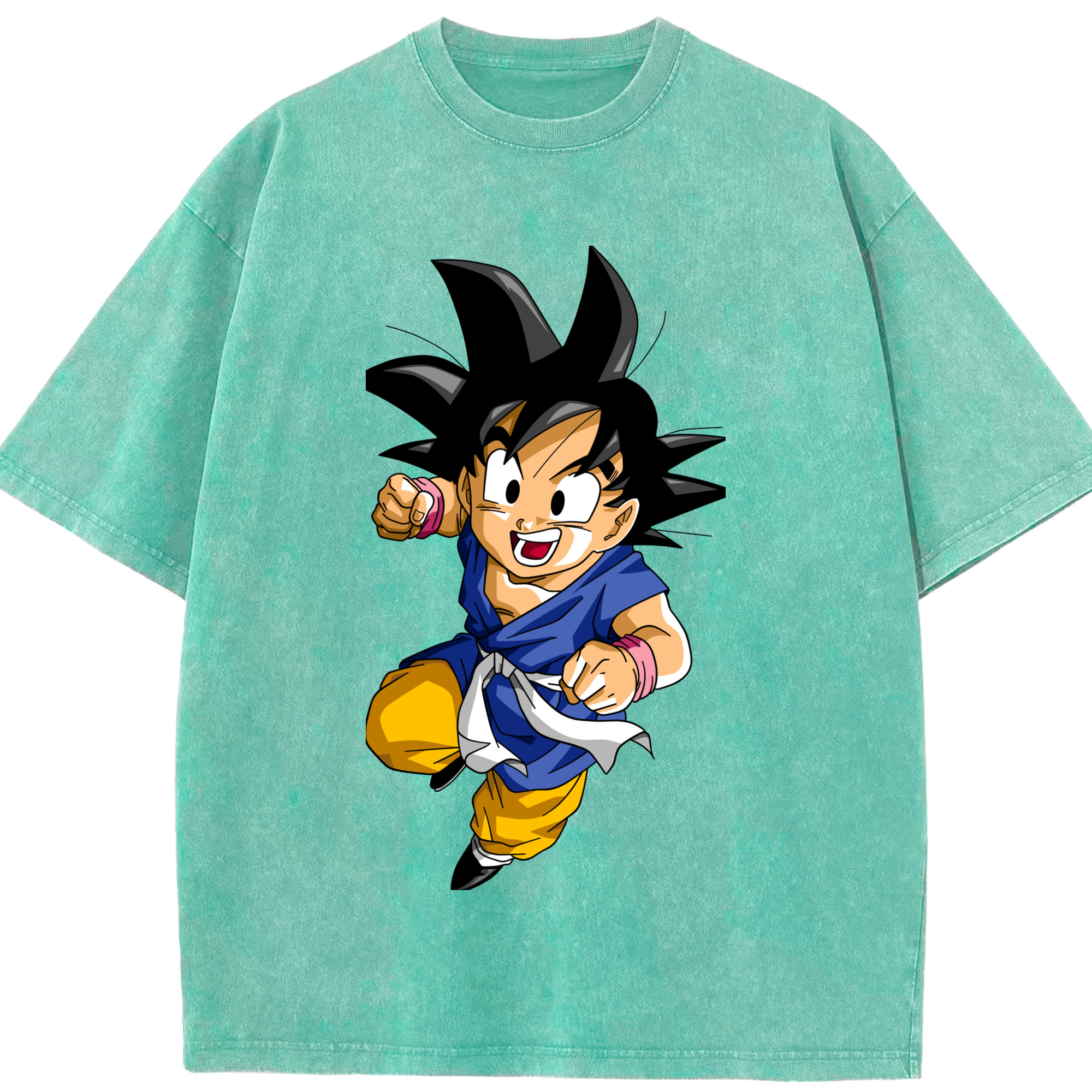（画像用） ドラゴンボール 孫悟天 そん ごてん DRAGON BALL Son Goten 綿100% ヴィンテージ風 半袖Tシャツ（フロントプリント）